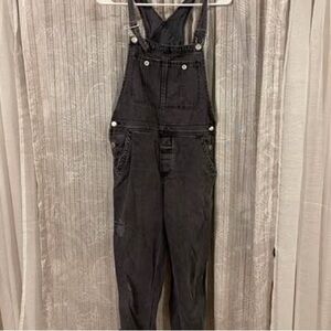 Free People We The Free washed charcoal denim overalls